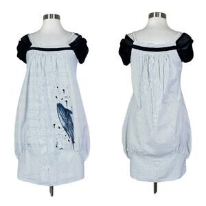 Marc Jacobs | Y2K Vintage Cotton Silk Striped Bubble Cap Sleeve Designer Dress 2